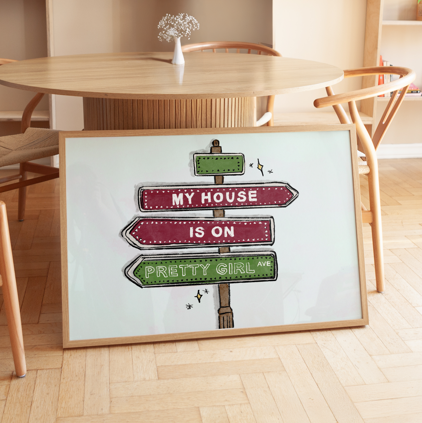 Pretty Girl Avenue Landscape Print