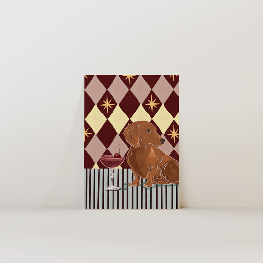 Tanned Dachshand Dog Print