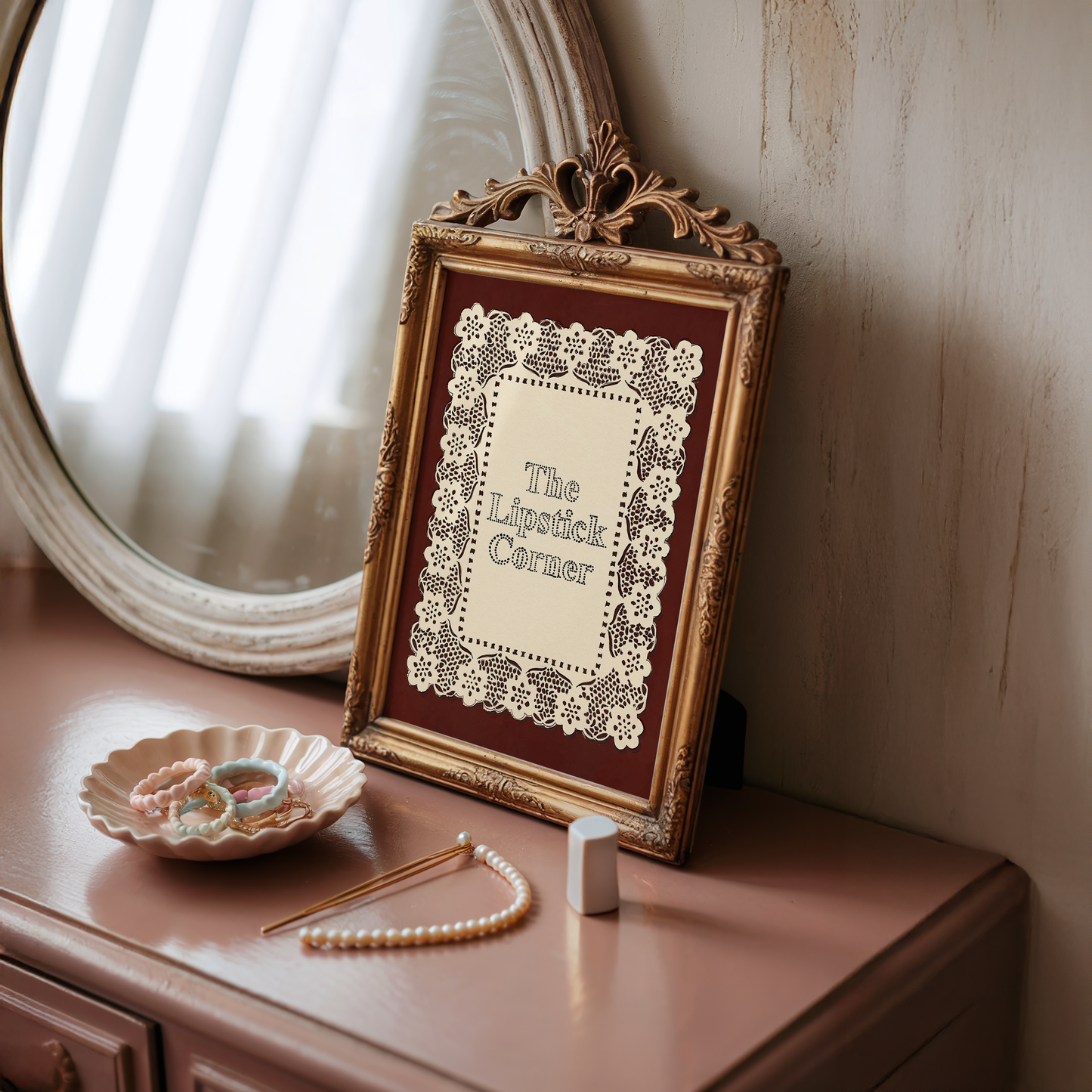 The Lipstick Corner Portrait Print