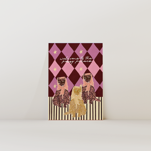 Pussy Palace Three Cats Print