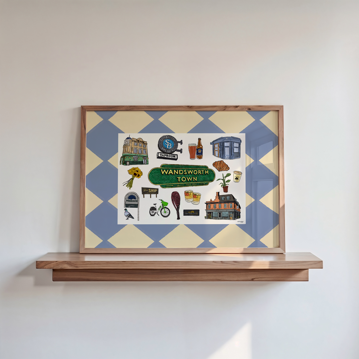Wandsworth Print | South London Collage Wall Art