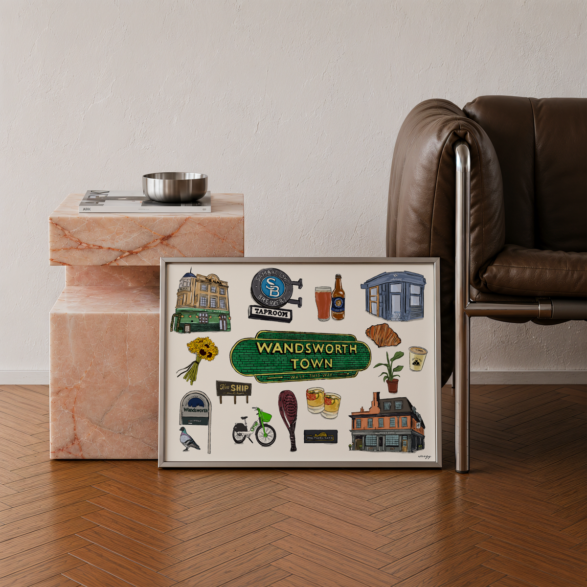 Wandsworth Print | South London Collage Wall Art