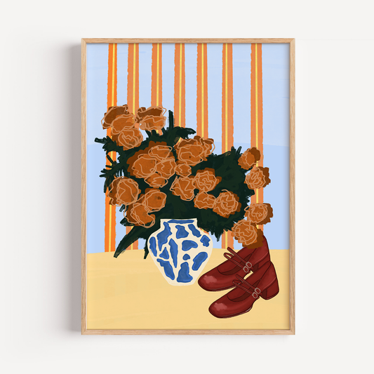Marigolds And Mary Janes Print