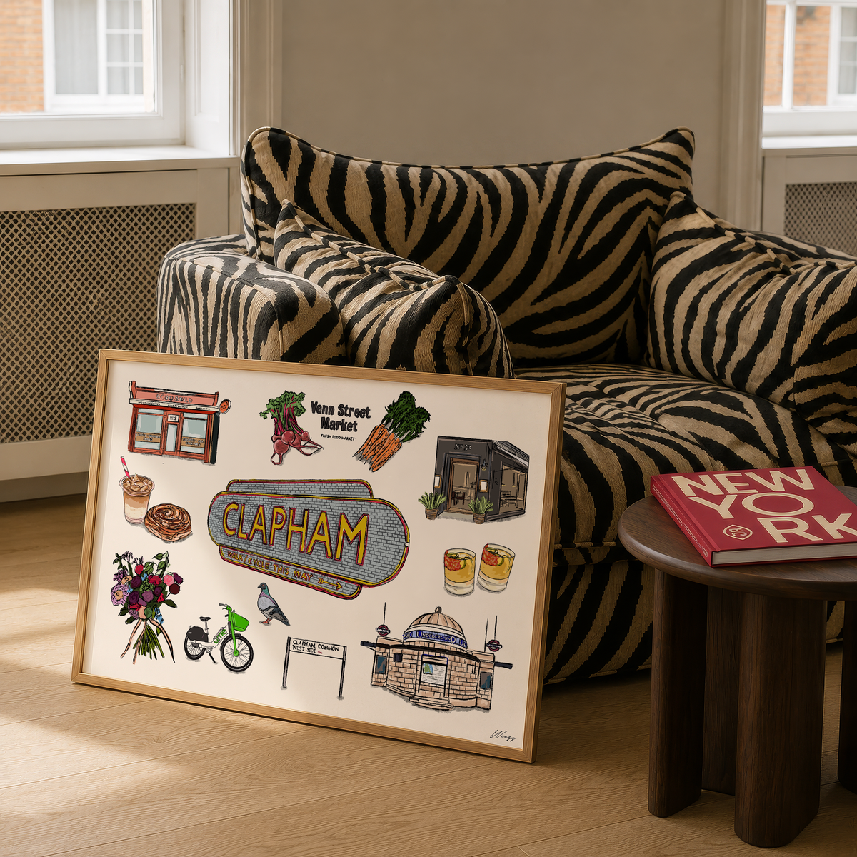 Clapham Print | South London Collage Wall Art