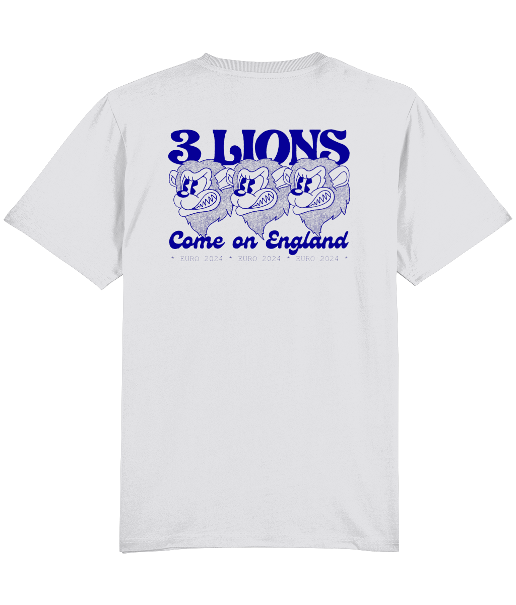 3 Lions Blue Graphic Oversized T-Shirt