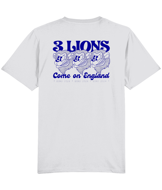 3 Lions Blue Graphic Oversized T-Shirt