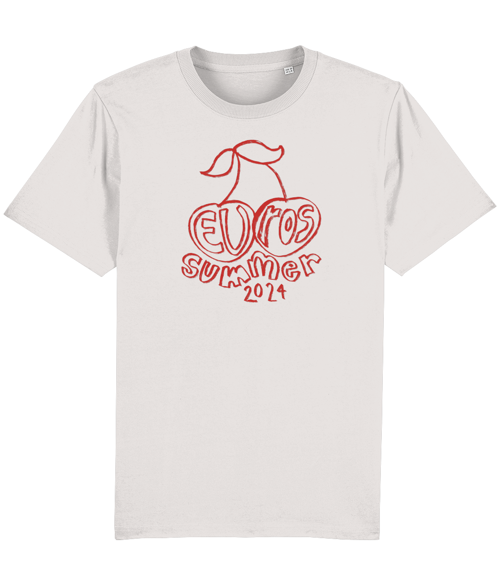 Euros Summer 2024 Red Cherries Oversized Unisex T-Shirt