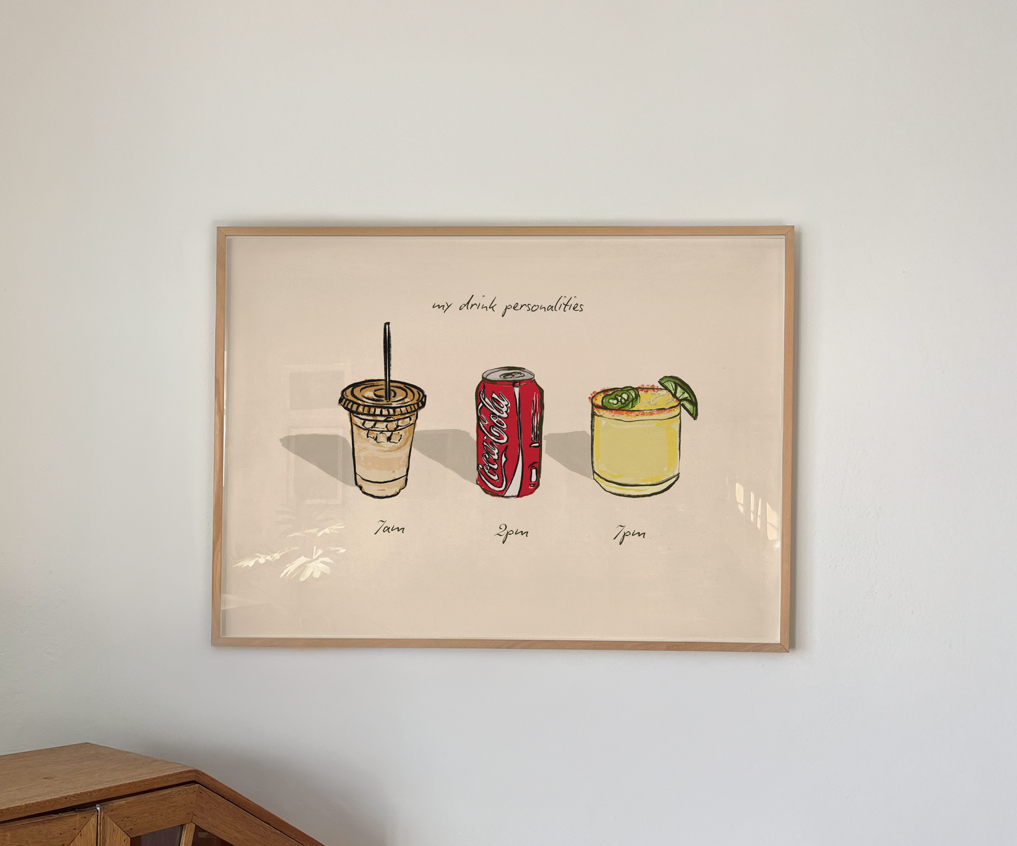 My Three Personalities: Iced Coffee, Full Fat Coke, Spicy Marg Print