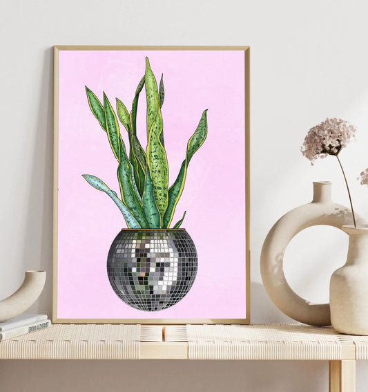 Disco Ball Planter Print