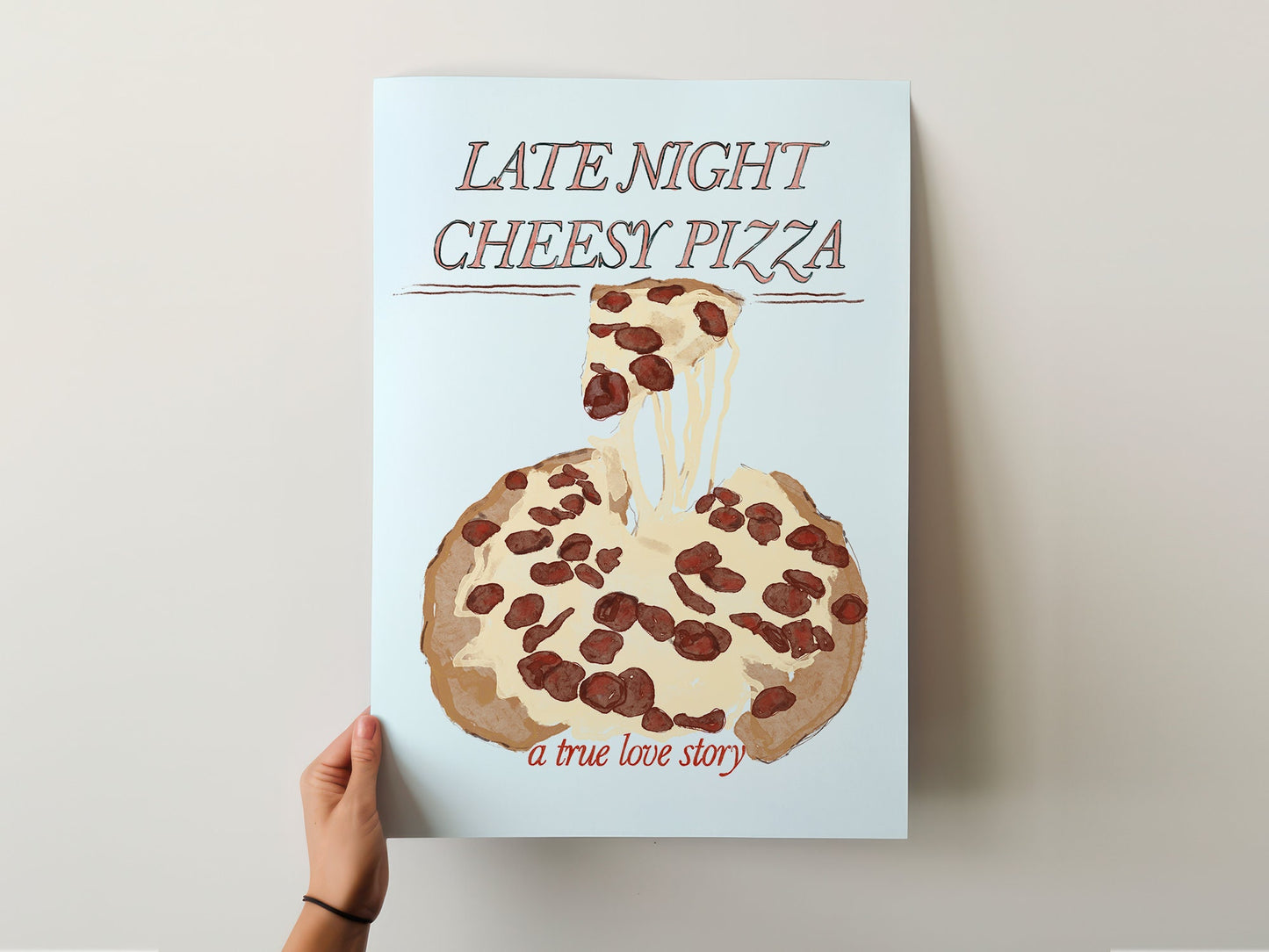 Late Night Cheesy Pizza Print