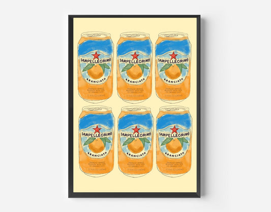 Sanpellegrino Orange Cans Print